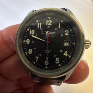 L.L. Bean men’s black dial Swiss 300 feet field watch water resistant